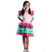 Fantasia de Festa Junina de Luxo - Vestido Com Babado Roxo - Sulamericana