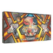 Box Pokémon Charizard-GX Carta Gigante Cards Moeda Broche - Copag