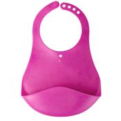 Babador Cata Migalhas de Plástico - Rosa - KaBaby