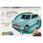 Quebra Cabeças 3D Harry Potter Flying Ford Anglia para Crianças e Adultos, 130 Peças, WREBBIT 3D W3D 0202, Marrom