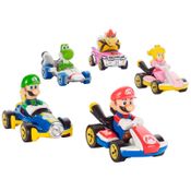 Hot Wheels - Set 5 Miniaturas - Mario Kart - Lote A - GBG25