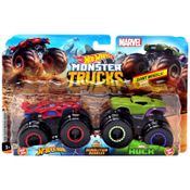 Pack com 2 Hot Wheels - 1:64 - Spider Man vs Hulk - Monster Trucks - GBT68