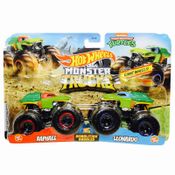 Pack com 2 Hot Wheels - 1:64 - Raphael & Leonardo Tartaruga Ninjas - Monster Trucks - GJF65