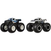 Pack com 2 Hot Wheels - 1:64 - Police vs Hoooligan - Monster Trucks - FYJ68