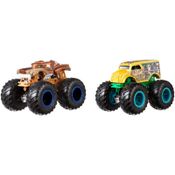 Pack com 2 Hot Wheels - 1:64 - Hotweiler vs Hound Hauler - Monster Trucks - FYJ69