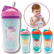 Copo Infantil Parede Dupla - Canudo de Silicone 320 ml Buba