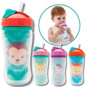 Copo Infantil Parede Dupla - Canudo de Silicone 320 ml Buba