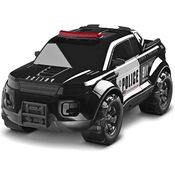 Carrinho De Polícia Com Giroflex Picape Preta Roma 0991 (287272)