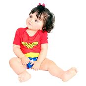 Fantasia Mulher Maravilha Bebe Body Sulamericanas M 4 - 6 Meses