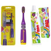 ESCOVA MAGIC BRUSH 3 ANOS ROXA + GEL DENTAL CF FISHER PRICE