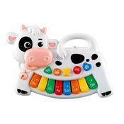 Piano Musical Infantil de Vaquinha Músicas e Sons de Bichos para Bebês Multikids