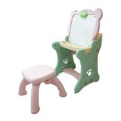 Mesa e Lousa de Pintura Infantil Didática Rosa com Banquinho 2x1 BW076RS