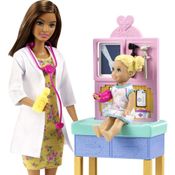 BARBIE PROFISSOES PLAYSET MEDICA PEDIATRA MORENA