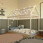 Cama Casinha Liberdade Júnior Infantil Proteção Ludika Madeira Pinus Reflorestamento Branco