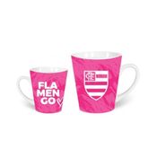 Caneca De Porcelana Rosa Flamengo 290ml Oficial