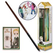 Harry Potter Varinha Mágica Draco Malfoy e Cartão Wizarding