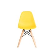 Cadeira Infantil Eiffel com Pés em Madeira - Amarelo