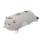 Almofada de Pelúcia Formato Gato Cinza 63cm