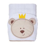 Toalha De Banho Soft Papi C/ Capuz Bordado Urso Bege