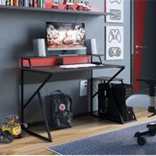 Mesa Escrivaninha Gamer Zed com 2 Nichos - Preto/Grafite