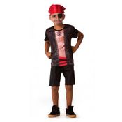 Fantasia de Pirata Infantil Halloween Masculino Com Bandana e Tapa Olho