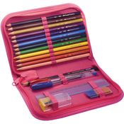 KIT ESCOLAR BORBOLETA ROSA ESTOJO COMPL.