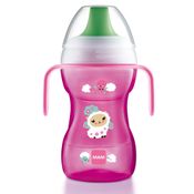 Copo de Treinamento com Alça e Bocal Rígido 270ml - Ovelha - Rosa - MAM