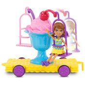 Boneca e Veículo - Polly Pocket - Carrinhos de Carnaval - Shani no Sundae - Mattel