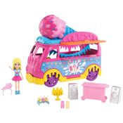 Mini Boneca - Polly Pocket - Polly com Carro de Carnaval - Carro de Sorvete - Mattel