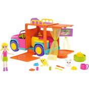 Mini Boneca - Polly Pocket - Polly com Veículo - Carro de Acampamento - Mattel