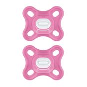 Kit 2 Chupetas Confort 100% Silicone 0-2 Meses Rosa - MAM