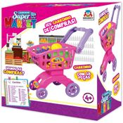 BRINCANDO DE CASINHA CARRINHO SUPER MARKET ROSA