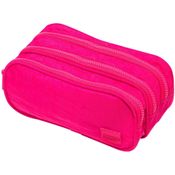 ESTOJO TECIDO NYLON GD 3ZIPERES PINK