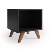 Nicho Auxiliar Skin em MDF/Madeira Maciça - Preto/Garapa