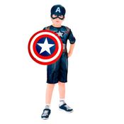 Fantasia do Capitão America Curta Infantil Com Escudo Vingadores 2