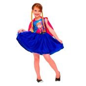 Fantasia Frozen Infantil Anna Com Capa e Trança Princesas Disney G 9 - 12