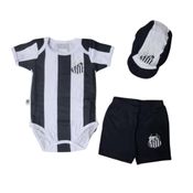 Uniforme Bebê Santos Body Shorts e Boné Oficial