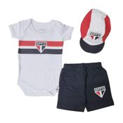 Uniforme Bebê São Paulo Body Shorts e Boné Oficial