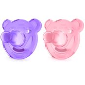Chupeta de Silicone Para Recém Nascidos - 0 a 3 Meses - Pack com 2 Un - Rosa e Lilás - Philips Avent