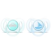 Mini Chupetas Para Recém Nascidos - 0 a 2 Meses - Pack com 2 Un - Azul e Verde - Philips Avent