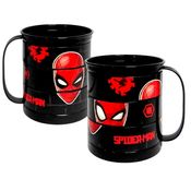 Caneca Divertida Giratória do Homem Aranha Xícara Plástica Infantil 360ml Plasútil – 1 UN