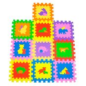 Tapete de Atividades - 30 x 30 Cm - Fofinho - Mamãe e Filhotes - 10 Placas - Mingone