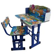 MESA AJUSTAVEL INFANTIL COM CADEIRA KIT DIDATICO PARA CRIANÇAS MESINHA DE ESTUDO AZUL MENINOS