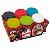 Massa de Modelar - Miraculous - LadyBug - Conjunto 6 Potes - Fun