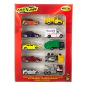 Conjunto de Veículos Die Cast - Pack 10 Carrinhos da Cidade - Fastlane