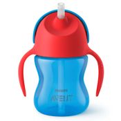 Copo com Canudo - Dinossauro Vermelho e Azul - 200 Ml - Philips Avent