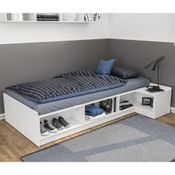 Cama Multifuncional Canadá com Mesa de Cabeceira - Branco