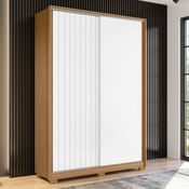 Guarda Roupa Frizatto com 2 Portas de Correr Flex - Natural/Branco/Titanium