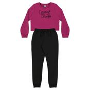 Conjunto Infantil Feminino Blusa + Calça Boca Grande