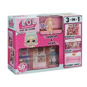 Playset com Mini Boneca e Acessórios - LOL - Pop Up Store - 3 em 1 - 50 Surpresas - Candide